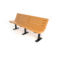 Frog Furnishings Cedar 6' Jameson Bench Surface Mount w/ Black Frame PB 6CEDBFJAM